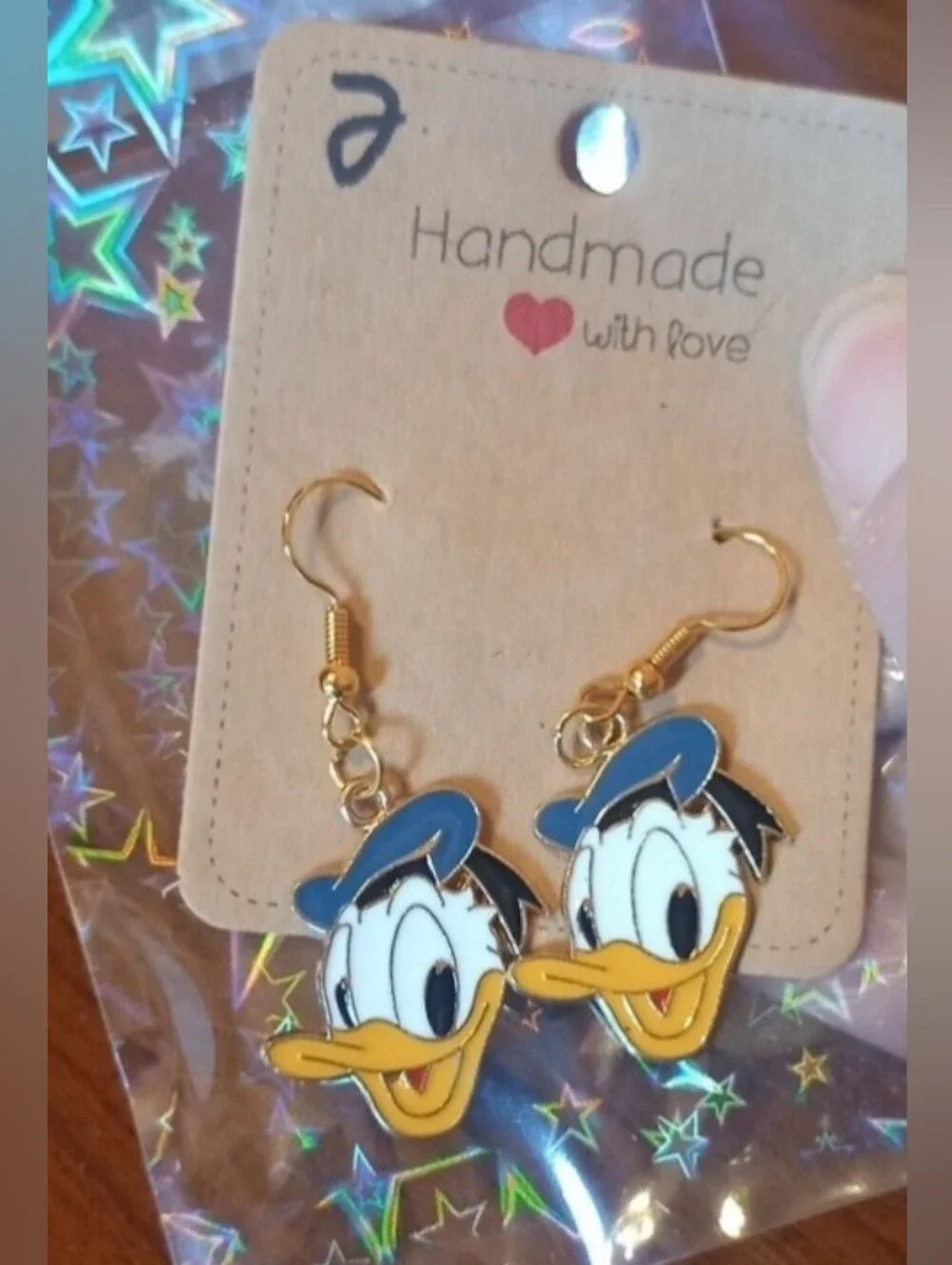 $8 Each Or Bundle 5/$20 Handmade Donald Duck Inspired Kids Earrings